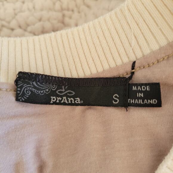 PrAna Polar Escape Sweatshirt Cropped Teddy Bear Cream Reversible Women Small - Picture 13 of 13